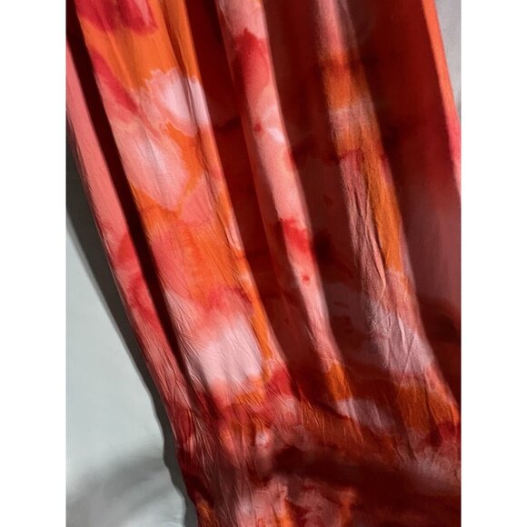 Tommy Bahama Dress Woman's M Orange/Red Tie Dye Maxi Boho Flowy Braided … - Picture 5 of 6